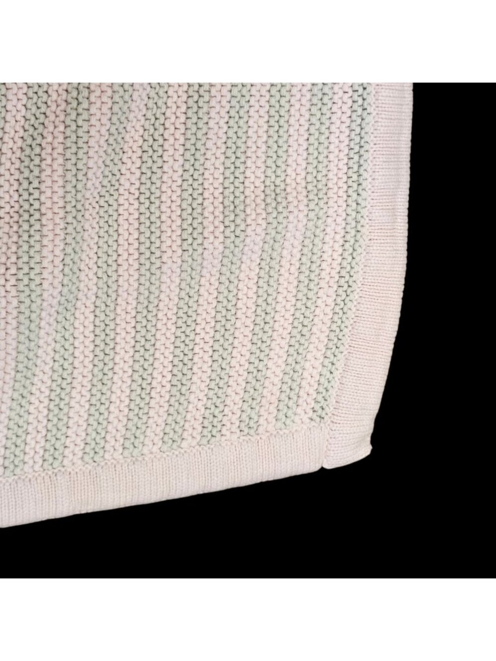 Y2K Manhattan Kids Girls Baby Blanket Knit Cotton Light Pink Beige Striped